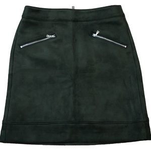 LOFT Olive Green Suede Skirt Sz 00P